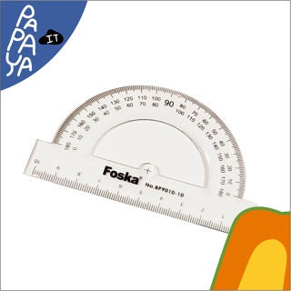 Foska (ฟอสก้า) Protractor รูปทรงเรขาคณิต ไม้โปรขนาดครึ่งวงกลม รุ่น BP9010-10