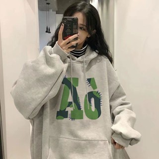 【Hoodie Oversize】(40-150kg) เสื้อกันหนาว แขนยาว มีฮู้ด พิมพ์ลาย มีกระเป๋า พลัสไซซ์ แฟชั่นสไตล์เกาหลี Perempuan Baju