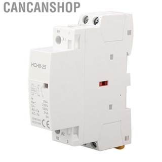 Cancanshop AC Contactor 250V 25A 50 60HZ 1NO1NC 2P 35mm DIN Rail Installation ABS Compact Low Noise for Household