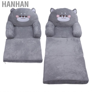 Hanhan Kids Sofa Cartoon Gray Dog Style Foldable Wide Handle Soft Breathable Toddler Chair for Reading Relaxing Sleeping