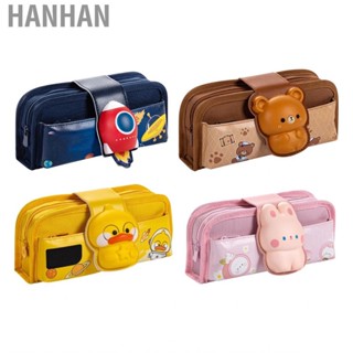 Hanhan Pen Case  Pencil Box Cute Wear Resistant Canvas Retractable for Student