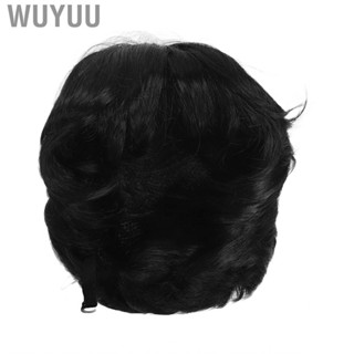 Wuyuu Black Middle Part Wig Short Straight Refreshing Stylish Synthetic