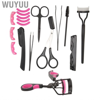 Wuyuu Eyelash Makeup Grooming Tool  Brow Trimmer Curler Kit Tweezers Comb Ergonomic Safe for Women Beauty Salon