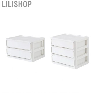 Lilishop Desk Storage Box  Compact Multi Layers Stackable Desktop Drawer for Student Dormitory