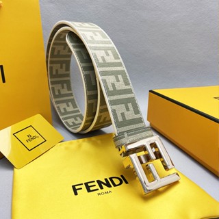 F FEND * เข็มขัดลําลอง หัวเข็มขัด F กว้าง 4 ซม. เข้ากับทุกการแต่งกาย แฟชั่นสําหรับผู้ชาย และผู้หญิง