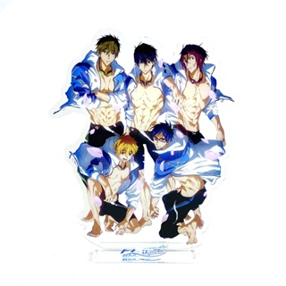 โมเดลฟิกเกอร์อะคริลิค รูปการ์ตูนอนิเมะ Iwatobi Swim Club Rin Makoto Haruka Nagisa Rei สําหรับตกแต่งเค้ก