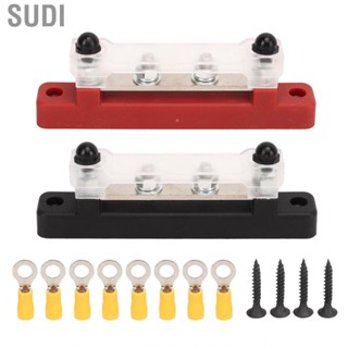 Sudi Power Distribution Block   Junction 2Pcs Keep Wires Orderly Universal Black Red M6 Screw Terminal for RVs Cars