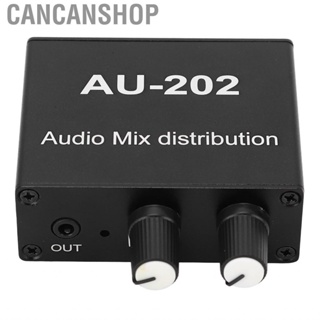 Cancanshop Stereo Mixer Audio Distributor Aluminum Alloy Mixed 3.5mm Jack 2 Input Output for Speaker