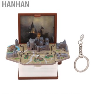 Hanhan Foldable 3D Book Key Ring  1 Button Press Mini Folding Keychain Dinosaur Smooth for Earphones Decorating