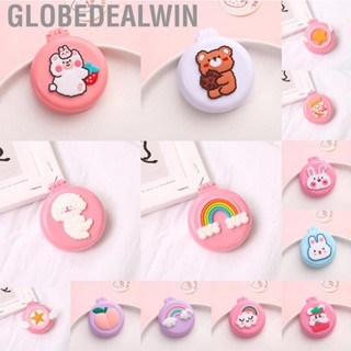 Globedealwin Portable Makeup Mirror with Folding Cushion Comb Cute Cartoon Small  Hair Brush for Travel Trip