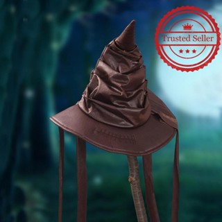 หมวกคอสเพลย์ การ์ตูนแฮร์รี่พอตเตอร์ HALLOWEEN FANCY WIZARD DRESS FILM WITCH HAT ACCESSORY Q2E0