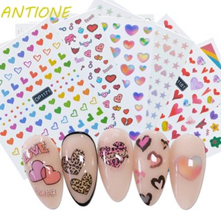 Antione สติกเกอร์ ลายเสือดาว ไล่โทนสี สําหรับตกแต่งเล็บ DIY