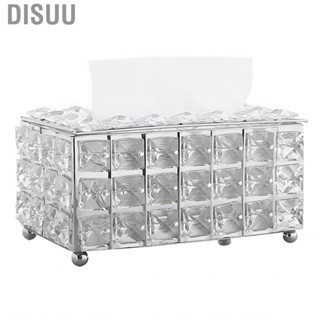 Disuu Tissue Dispenser  Decorative Crystal Surface Metal Facial Holder for Living Room