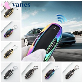 Vanes1 เคสกุญแจรีโมตรถยนต์ วัสดุโลหะ TPU สีเมทัลลิก สําหรับ Model 3 Y X Model 3 Y X