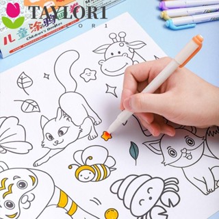 Taylor1 สติกเกอร์กระดาษเปล่า ลายกราฟฟิติ สีน้ํา เพื่อการเรียนรู้ สําหรับเด็ก