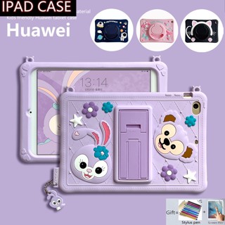 เคสซิลิโคนนิ่ม ลายการ์ตูนน่ารัก พร้อมขาตั้ง สําหรับ Huawei MatePad T10 T10S Pro 11 2022 2023 Pro 10.8 MatePad 10.4 นิ้ว 2020 MediaPad T5 10.1 M5 Lite 10.1 8.0 M6 8.4 SE 10.4