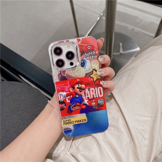 พร้อมส่ง【super Mario Jump Star】เคสโทรศัพท์มือถือนิ่ม ชุบเงิน สองชั้น ลายการ์ตูน สําหรับ iPhone 11 12 13 14 Pro Max