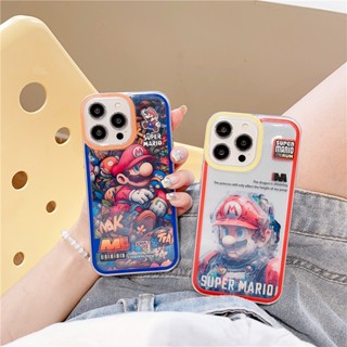 พร้อมส่ง【super Mario Mecha】เคสโทรศัพท์มือถือนิ่ม สองชั้น กันกระแทก ลายการ์ตูนมาริโอ้ สําหรับ iPhone 15 Pro Max 11 12 13 14 Pro Max