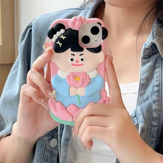 เคสโทรศัพท์มือถือ ซิลิโคนนิ่ม ป้องกัน ลายการ์ตูนเด็กผู้หญิงโชคดี สร้างสรรค์ สําหรับ Apple Iphone 12 11 13 14 PRO MAX 13promax 11 12 13 14promax 13