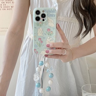 เคสโทรศัพท์มือถือ ซิลิโคน ลายการ์ตูนกระต่ายทิวลิป สไตล์เกาหลี สําหรับ Iphone 13 12 11 14 pro max 13ProMax 11 12ProMax 14Pro