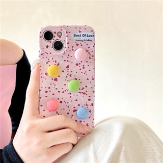 เคสป้องกันโทรศัพท์มือถือ แบบแข็ง ลายถั่ว สามมิติ สีชมพู สําหรับ Apple Iphone 13 12 11 14 pro max 13ProMax 11 12ProMax 14Pro