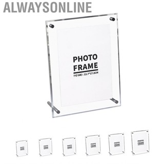 Alwaysonline Transparent Photo Frame Acrylic Picture to Display  and Photos with Metal Rack