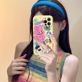 ใหม่ เคสป้องกันโทรศัพท์มือถือ ลายภาพวาดสีน้ํามัน รูปลูกสุนัข และกระต่ายน่ารัก สร้างสรรค์ สําหรับ Apple Iphone 13 14promax 11 12 13pro 12pro 13