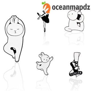 Oceanmapdz โยคะ กระต่าย เคลือบ เข็มกลัด, บัลเล่ต์ เด็กผู้หญิง กระต่าย โยคะ, เครื่องประดับ ของขวัญ เครื่องประดับโลหะ สัตว์ เข็มกลัด อุปกรณ์เสื้อผ้า.