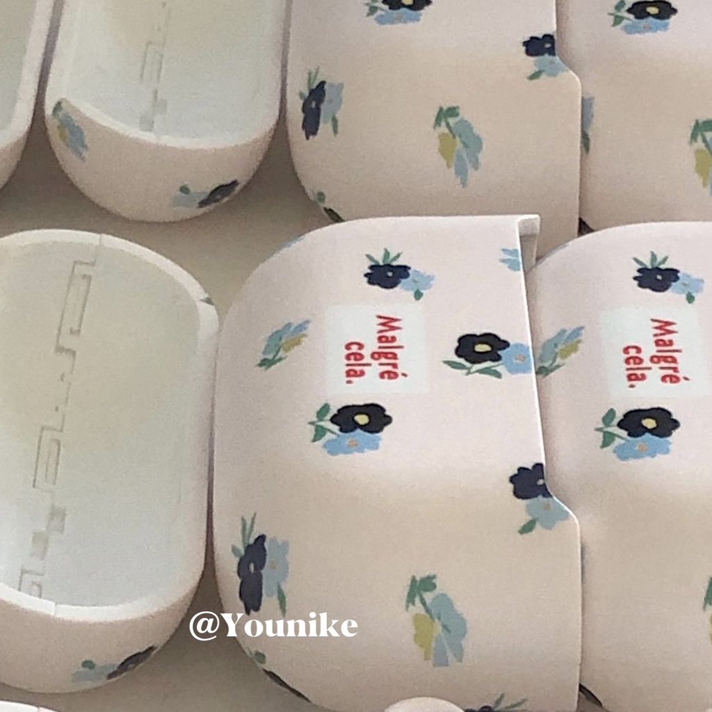 เคสหูฟังบลูทูธไร้สาย แบบแข็ง พิมพ์ลายดอกไม้ สไตล์เกาหลี สําหรับ airpods 1 2 pro2 3
