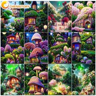 Painting By Numbers Fairy Tale House Paint Canvas Picture Oil Painting By Number Hand Painted For Adults Home Decor