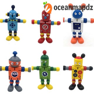 Oceanmapdz หุ่นยนต์ไม้วอลนัท DIY ของเล่นสําหรับเด็ก