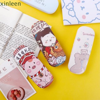 Xinleen กล่องใส่แว่นตาอ่านหนังสือ ทรงสี่เหลี่ยม แบบพกพา สําหรับนักเรียน ผู้หญิง