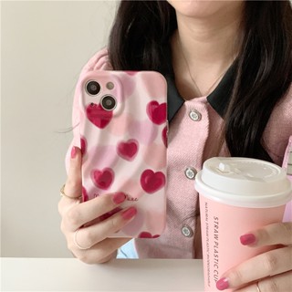 เคสโทรศัพท์มือถือ ซิลิโคน กันกระแทก ลายหัวใจสีแดง สําหรับ Iphone 11 12 13 14 15 PRO MAX 13ProMax 12 13pro 11 14pro