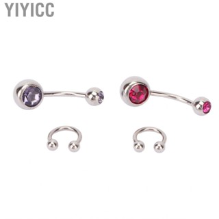 Yiyicc 4pcs Cartilage Piercing Nose C Shape Stainless Steel Jewelry For