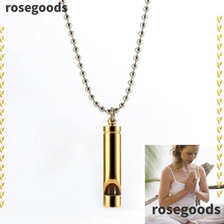 Rosegoods1 สร้อยคอสเตนเลส ช่วยบรรเทาความเครียด นกหวีด ช่วยหายใจ สําหรับออกกําลังกาย บรรเทาความวิตกกังวล