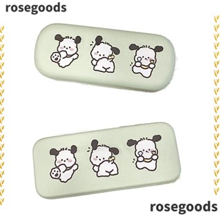 Rosegoods1 กล่องเก็บแว่นตากันแดด หนัง PU โลหะ ลายการ์ตูนน่ารัก เรียบง่าย สําหรับนักเรียน