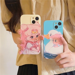 เคสโทรศัพท์มือถือ ซิลิโคน กันกระแทก ลายการ์ตูนเด็กผู้หญิงน่ารัก สร้างสรรค์ สําหรับ Iphone 11 12 13 14 15 PRO MAX 13ProMax 12 13pro 11 14pro