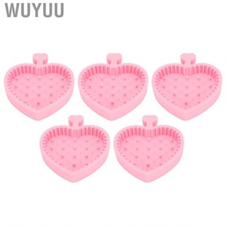 Wuyuu 5pcs Brush Mat Bowl Heart Shape Silicone Makeup Scrubber Portable