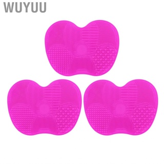 Wuyuu Makeup Brush Cleansing Mat  Reusable Different Raised 3pcs Cute Shaped Cosmetic Cleaner Pad for Beauty Salon