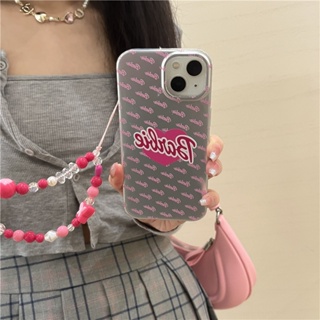 เคสป้องกันโทรศัพท์มือถือซิลิโคน ลายบาร์บี้ สีชมพู กันกระแทก สําหรับ Apple Iphone 11 12 13 14 15 PRO MAX 13ProMax 12 13pro 11 14pro