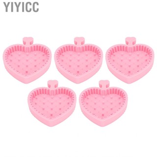 Yiyicc 5pcs Brush Mat Bowl Heart Shape Silicone Makeup Scrubber Portable