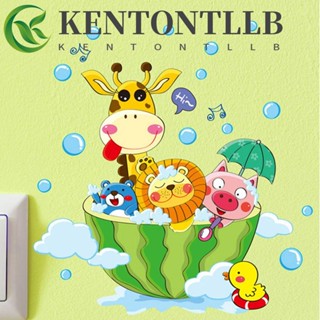 Kentontllb สติกเกอร์ติดผนัง น่ารัก หมู เป็ด ห้องเด็ก สัตว์ ถอดออกได้ ห้องเด็ก การ์ตูน อาบน้ํา ฝักบัว สติกเกอร์