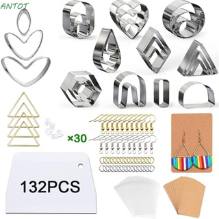 Antot แม่พิมพ์ตัดดินโพลิเมอร์ พลาสติก แฮนด์เมด สําหรับทําต่างหู การ์ด เบเกอรี่ 132 ชิ้น ต่อชุด
