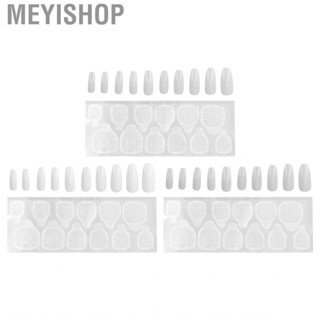 Meyishop Coffin Fake Nails  Clear Colors Press On Safe for Women Girls