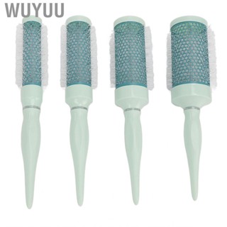 Wuyuu Green Round Brush Set Reduce Frizz Static Proof  Scalp Roll Hair Comb