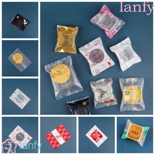 Lanfy ถุงพลาสติกใส แฮนด์เมด สําหรับใส่ขนมไหว้พระจันทร์ คุกกี้ ไข่แดง 100 ชิ้น