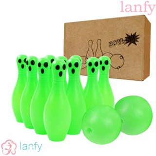 Lanfy ชุดของเล่นโบว์ลิ่ง ขวดเรืองแสง 20 ซม. ในร่ม สไตล์ผีฮาโลวีน 9.5 ซม. สําหรับเด็ก