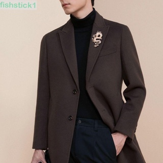 Fishstick1 เข็มกลัด โลหะผสม รูปมังกรบิน สไตล์วินเทจ เรโทร สีทอง เครื่องประดับ สําหรับผู้ชาย