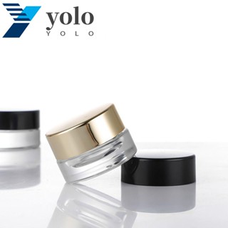 Yolo กระปุกแก้วเปล่า ขนาดเล็ก 3 กรัม 5 กรัม สําหรับใส่โลชั่น ลิปบาล์ม ครีม เครื่องสําอาง