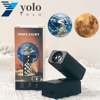 Yolo โคมไฟโปรเจคเตอร์ LED รูปดาวเคราะห์ ดวงจันทร์ ฟักทองผี สร้างสรรค์ สําหรับตกแต่งปาร์ตี้ฮาโลวีน